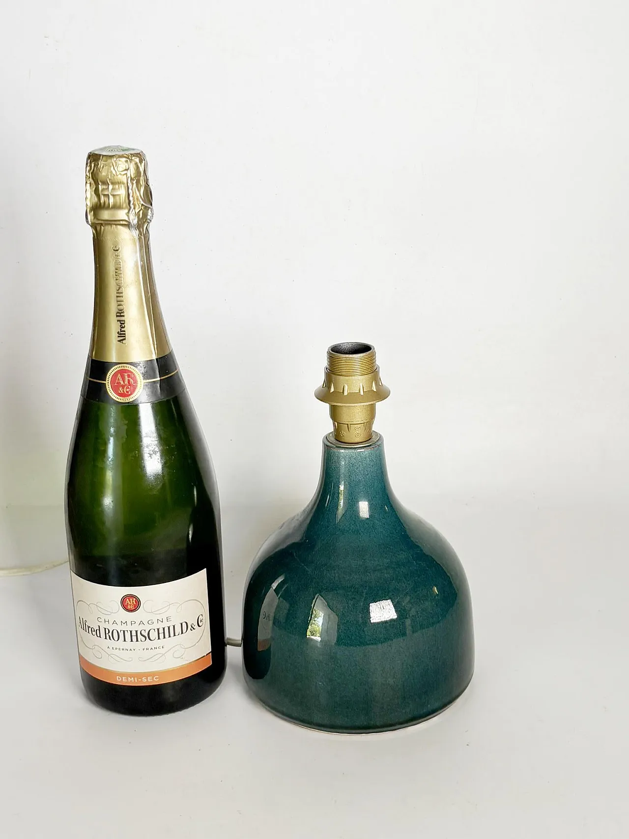 Blue ceramic table lamp, 1970s 4
