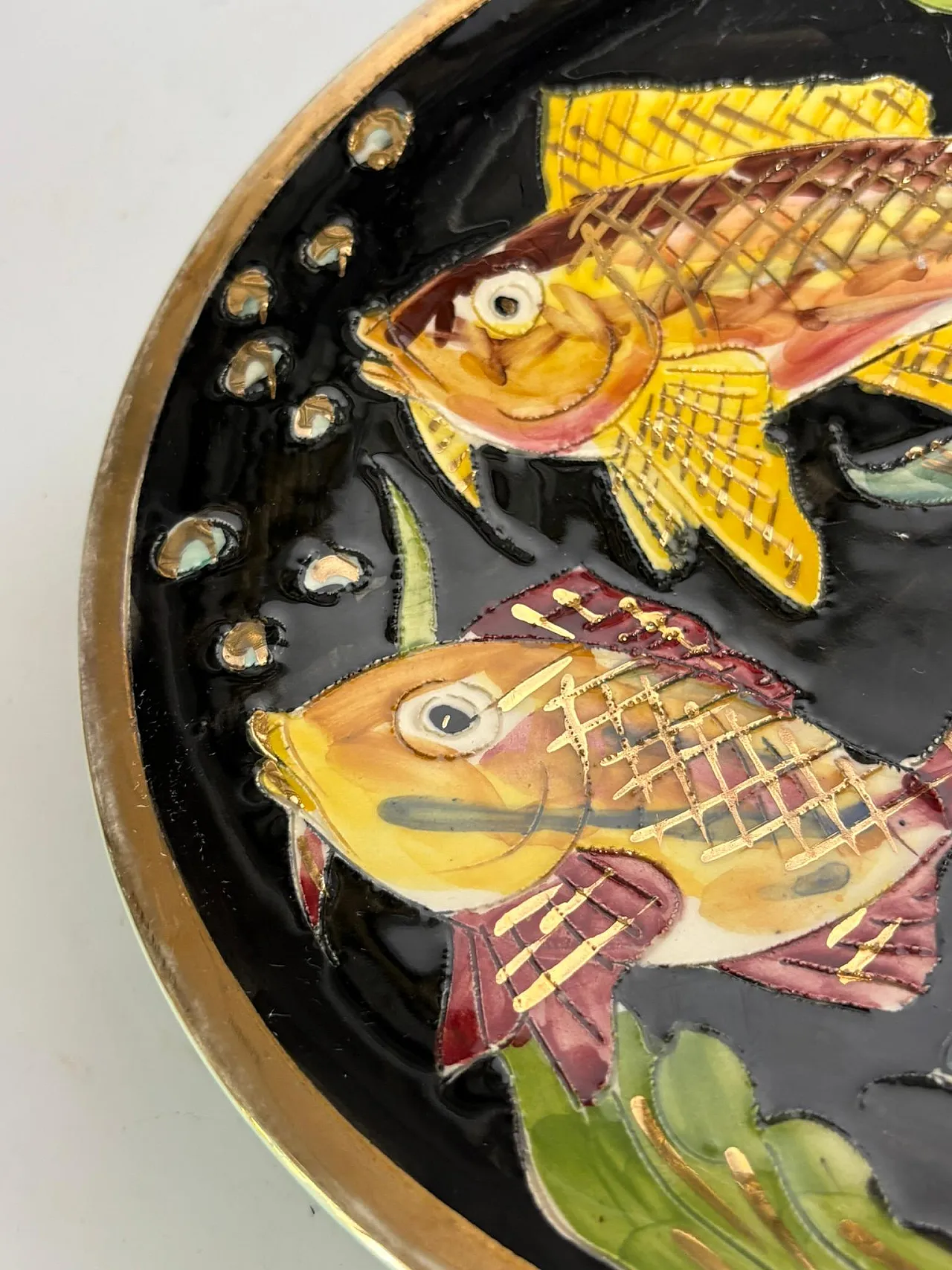 Vide-poche in ceramica con motivo a pesci, anni ’60 7