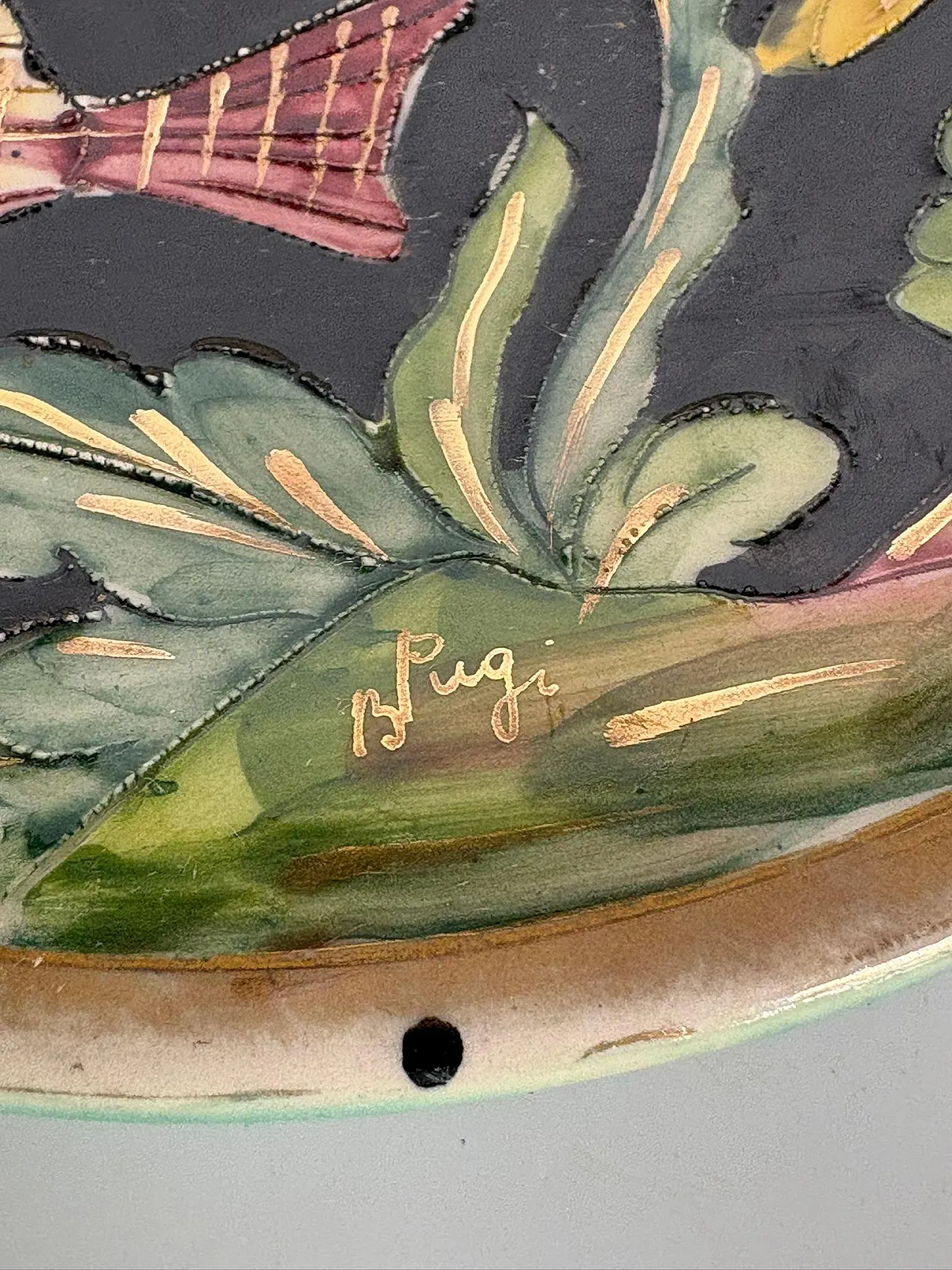 Vide-poche in ceramica con motivo a pesci, anni ’60 9