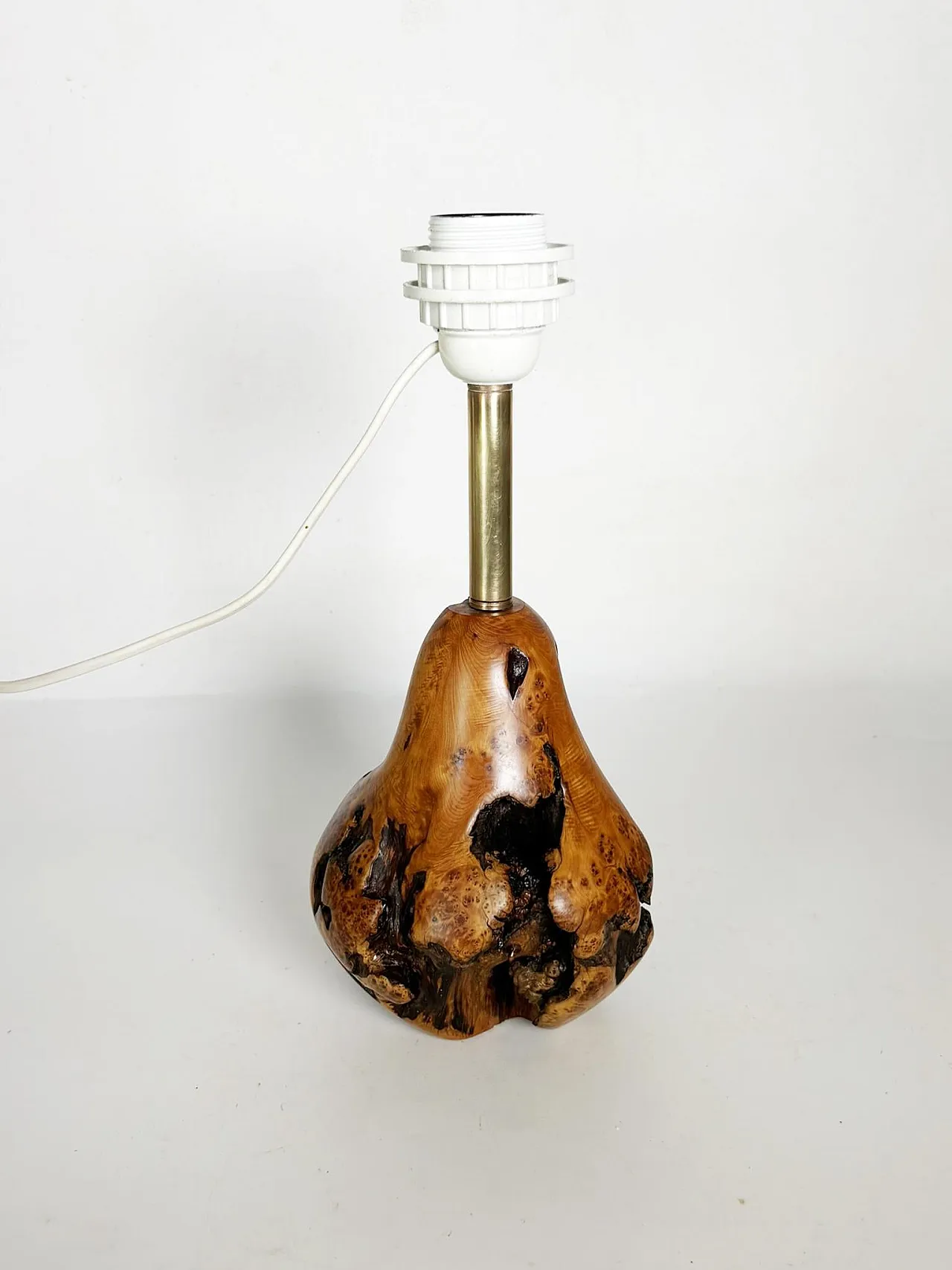 Lampada da tavolo in legno d'ulivo, anni '60 10