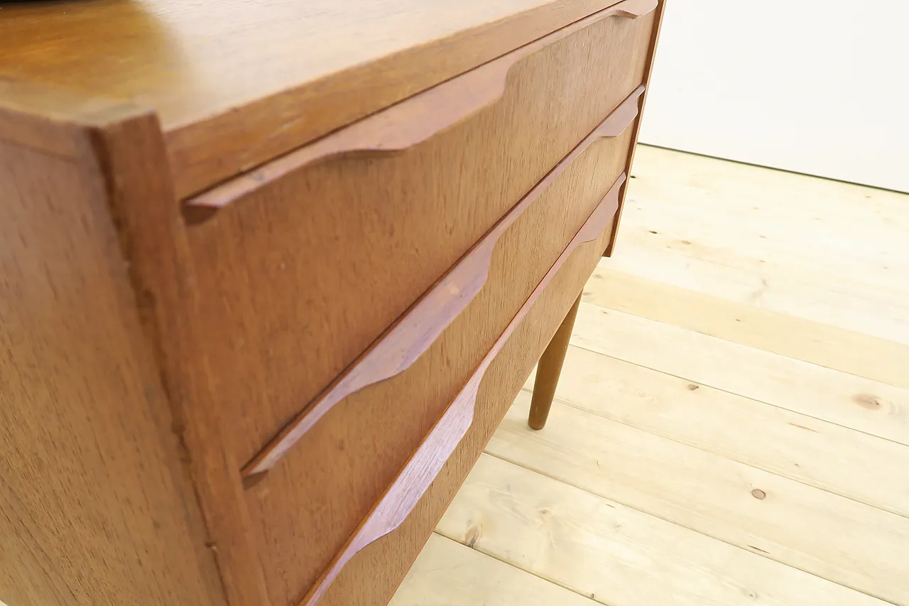 Teak nightstand with three drawers, 1960s 7