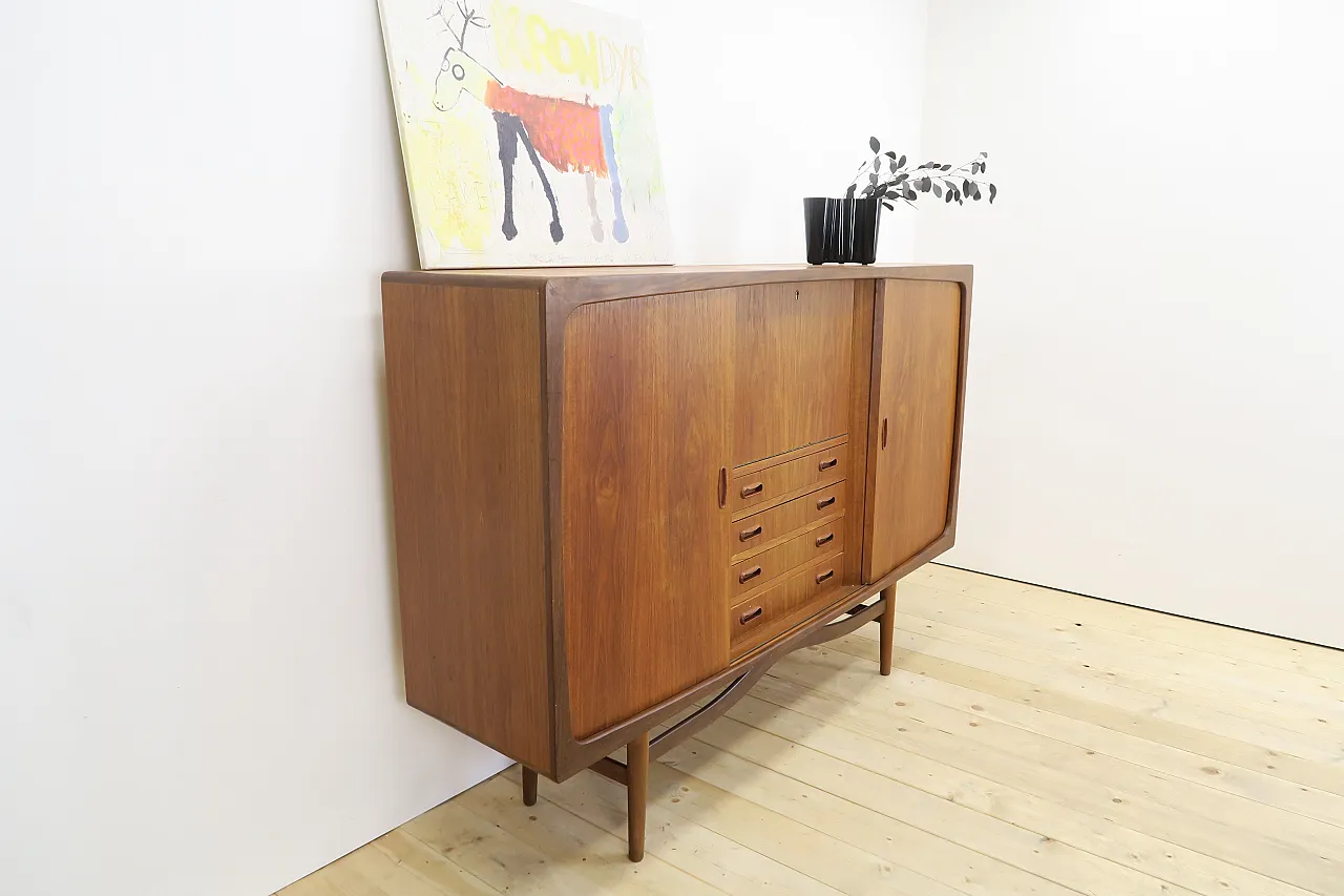 Teak highboard with doors and drawers, 1960s 7
