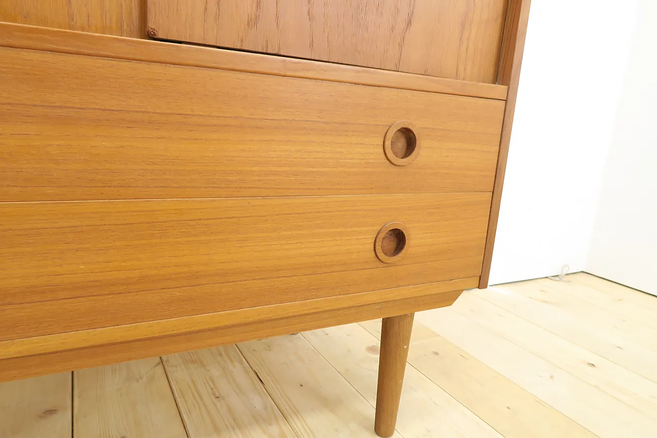 Teak highboard with sliding doors, 1960s 9