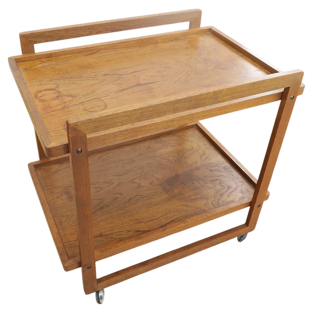 Compact rosewood bar cart, 1960s 1
