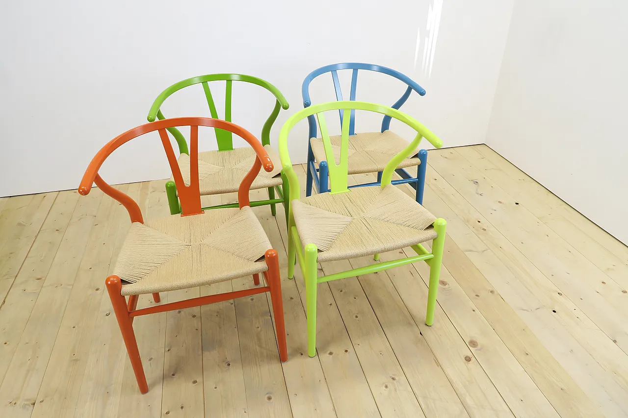 4 CH24 Wishbone Chairs by Hans J. Wegner for Carl Hansen & Søn, 1950s 3