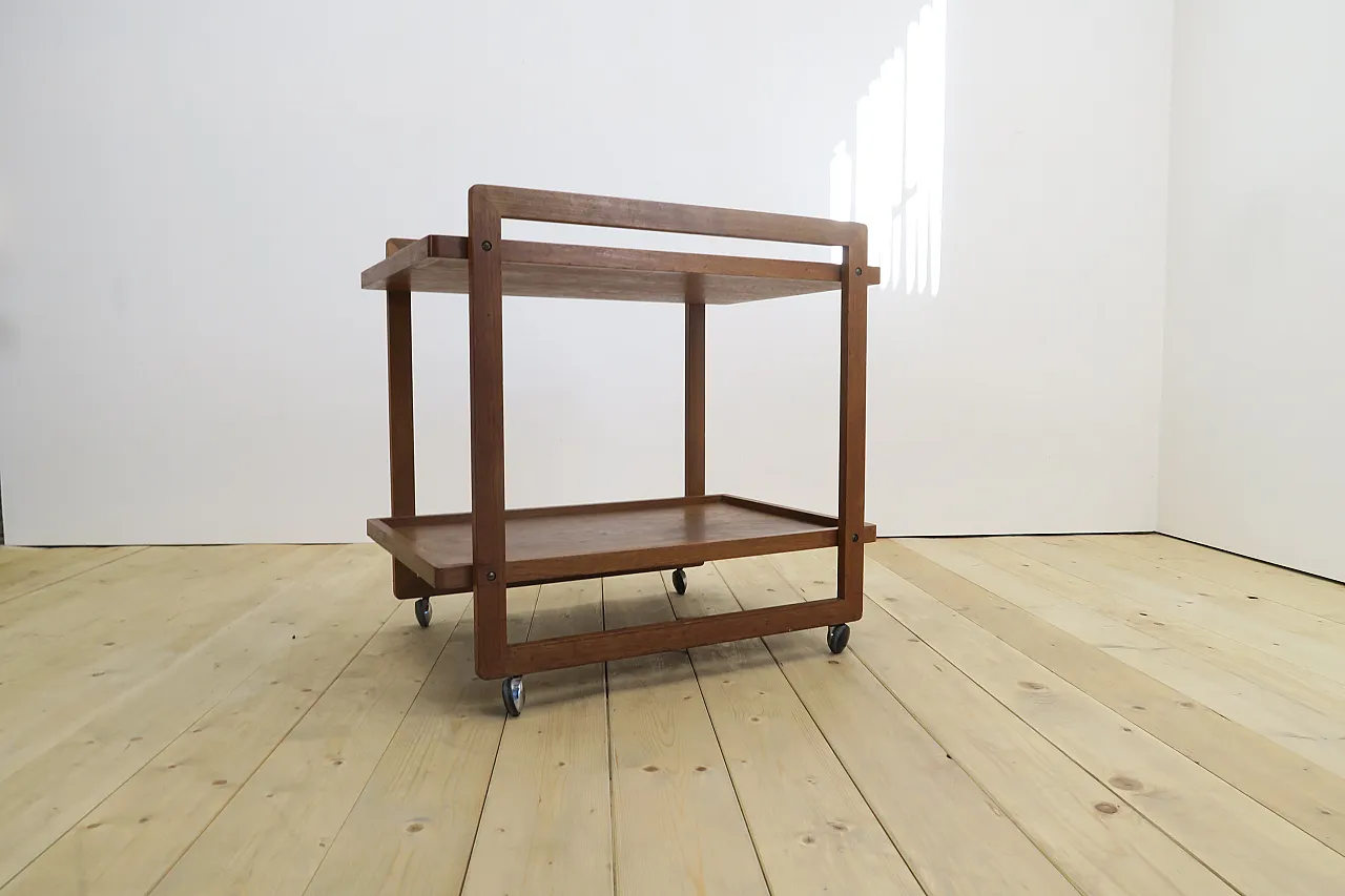 Compact rosewood bar cart, 1960s 2