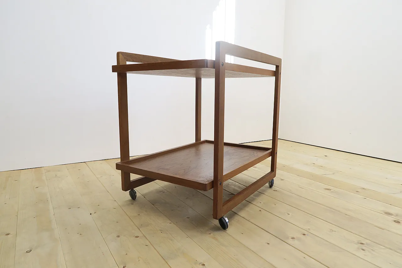 Compact rosewood bar cart, 1960s 3