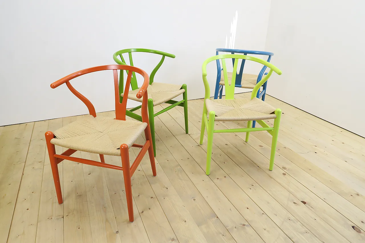 4 CH24 Wishbone Chairs by Hans J. Wegner for Carl Hansen & Søn, 1950s 6