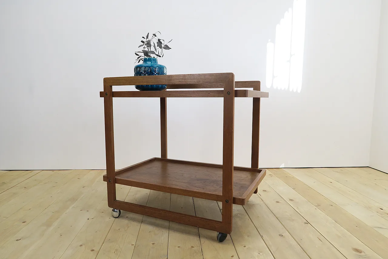 Compact rosewood bar cart, 1960s 5