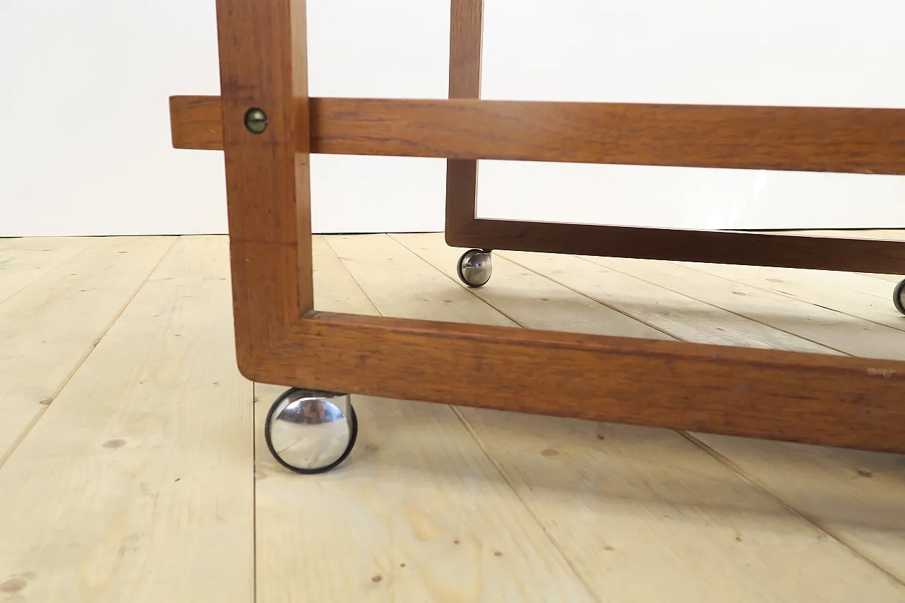 Compact rosewood bar cart, 1960s 8