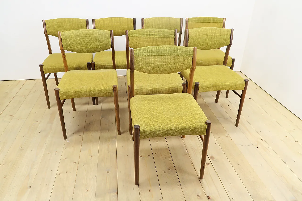 8 Rosewood chairs, including reupholstery, 1960s 2