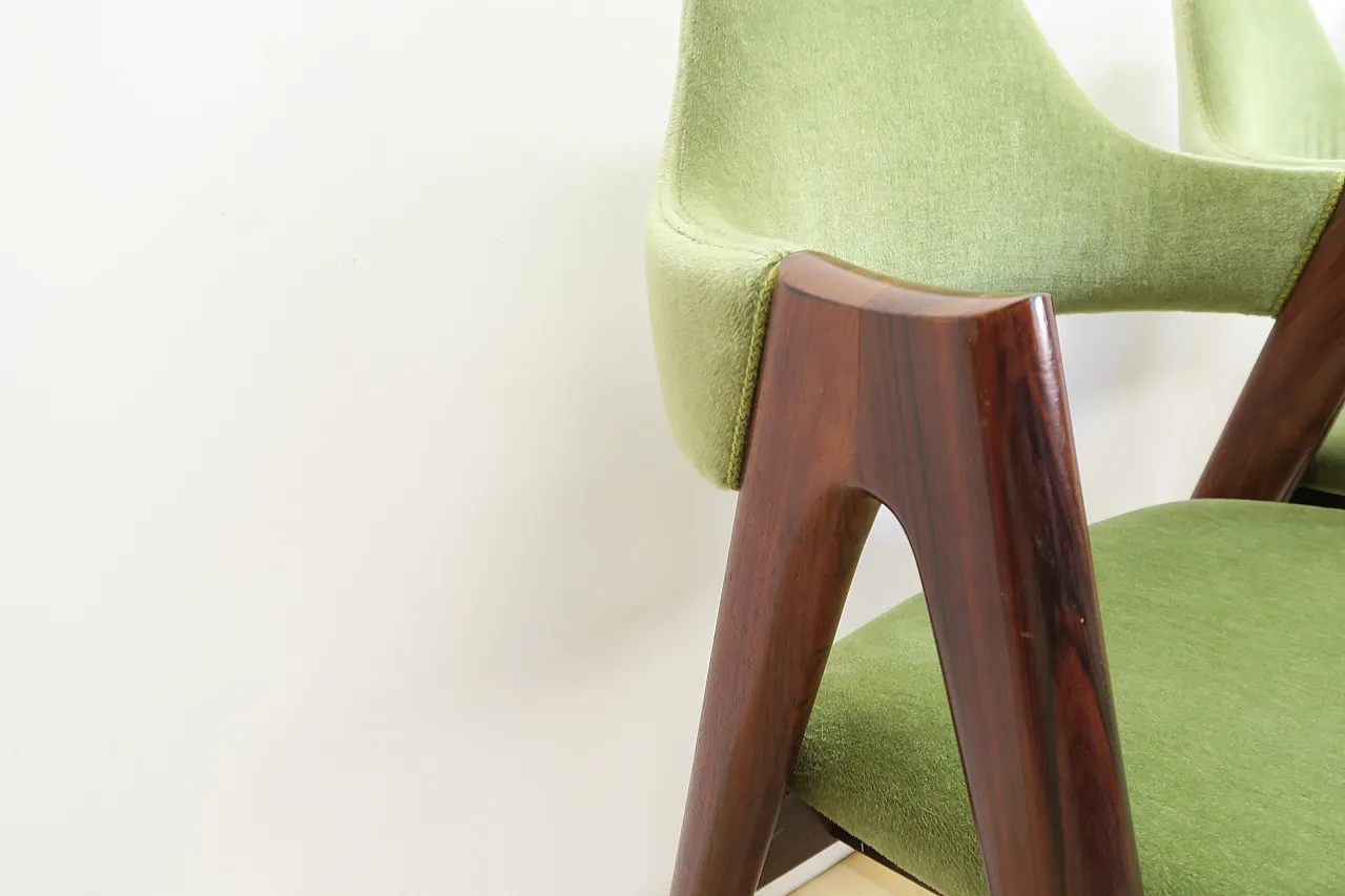 6 Compass chairs by Kai Kristiansen, reupholstered, 1960s 7