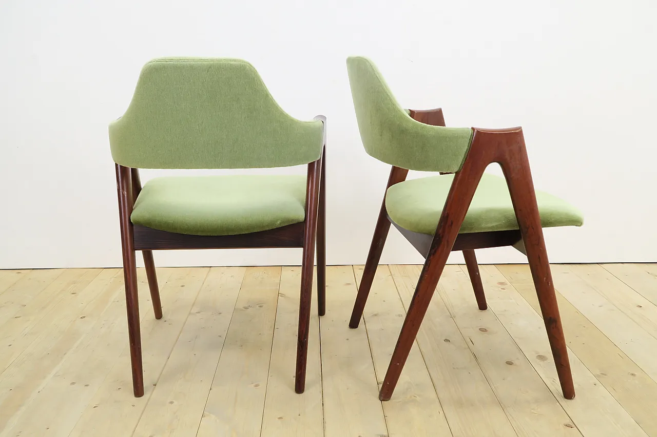 6 Compass chairs by Kai Kristiansen, reupholstered, 1960s 11