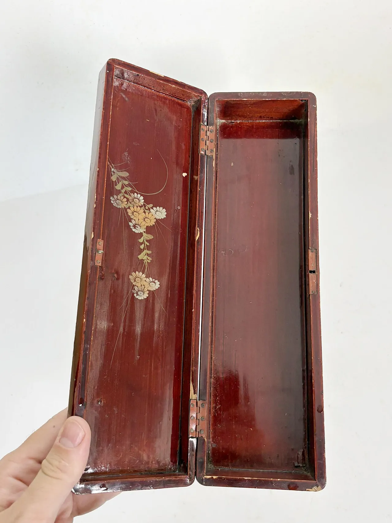 Scatola laccata con decorazione raffigurante un uccello, '800 12