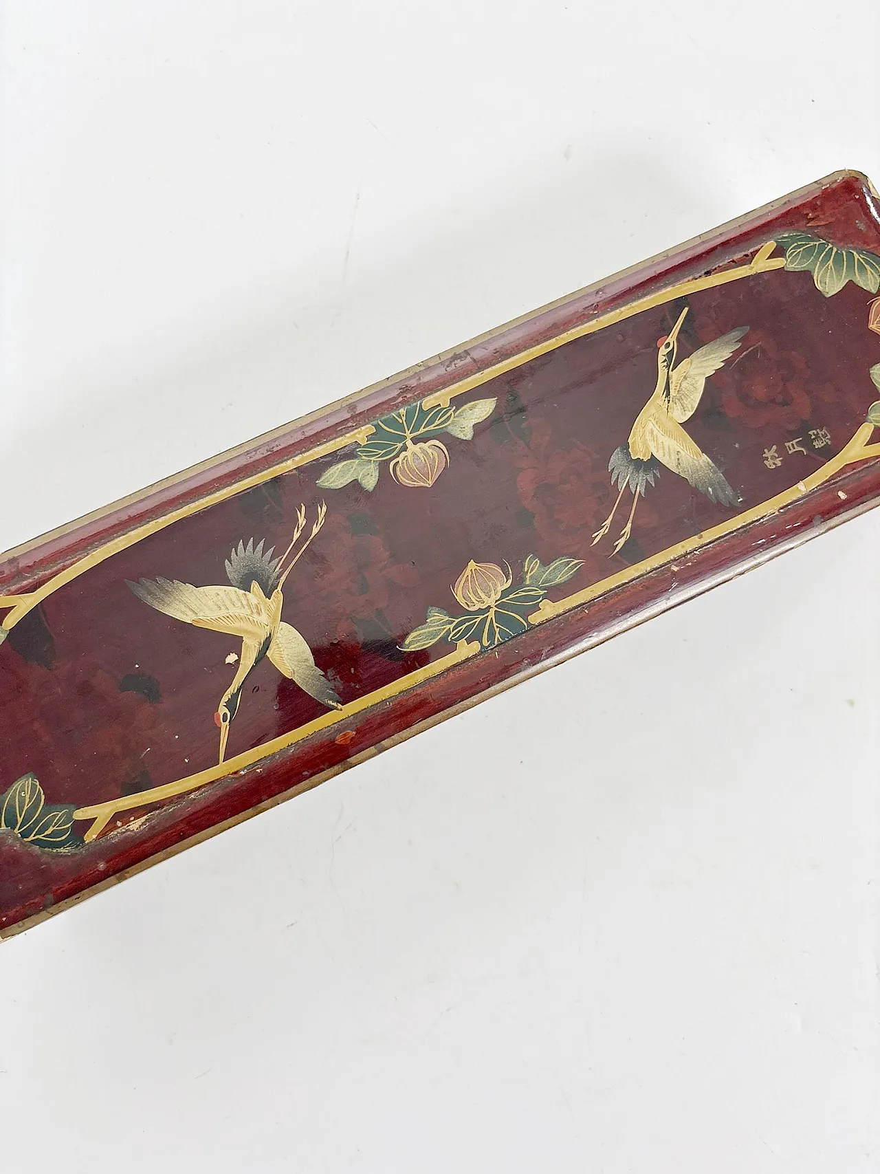 Scatola laccata con decorazione raffigurante un uccello, '800 17