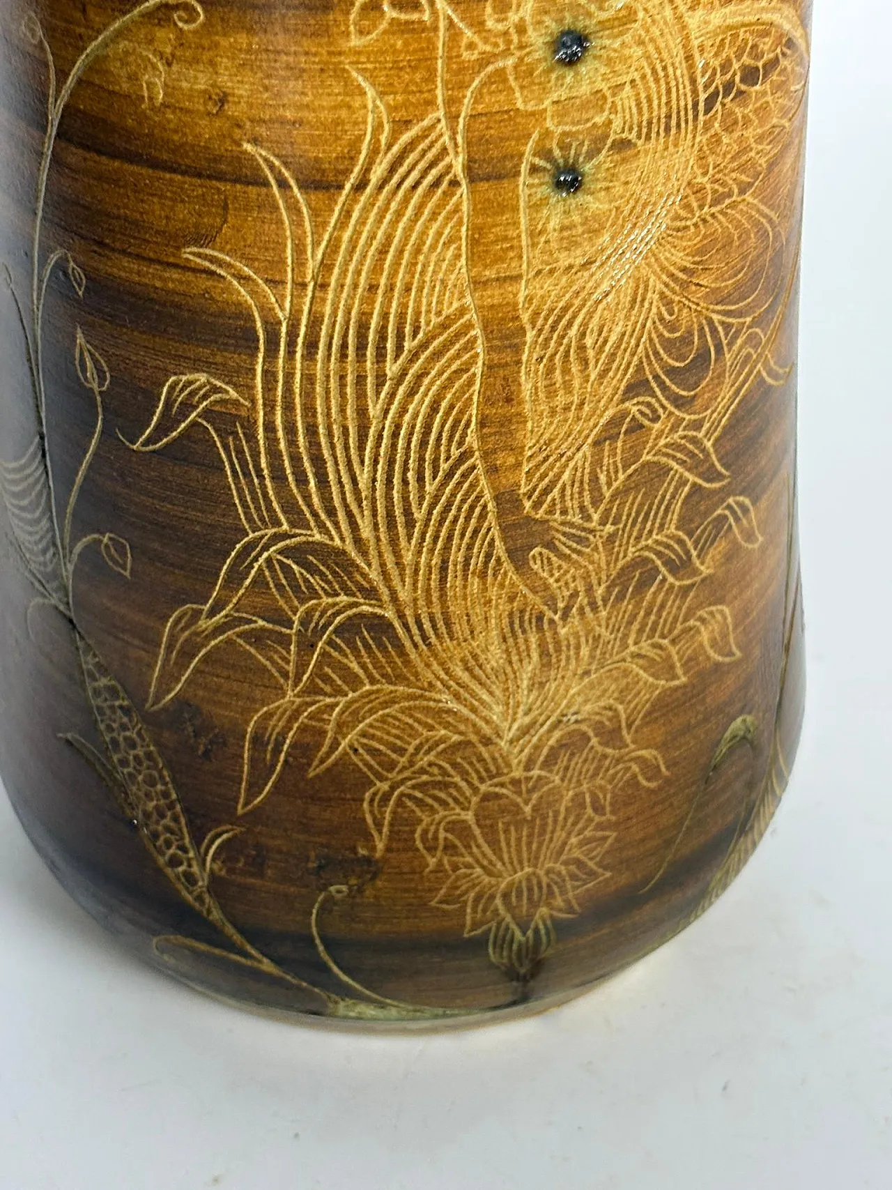 Base per lampada da tavolo in ceramica marrone, anni ’60 14