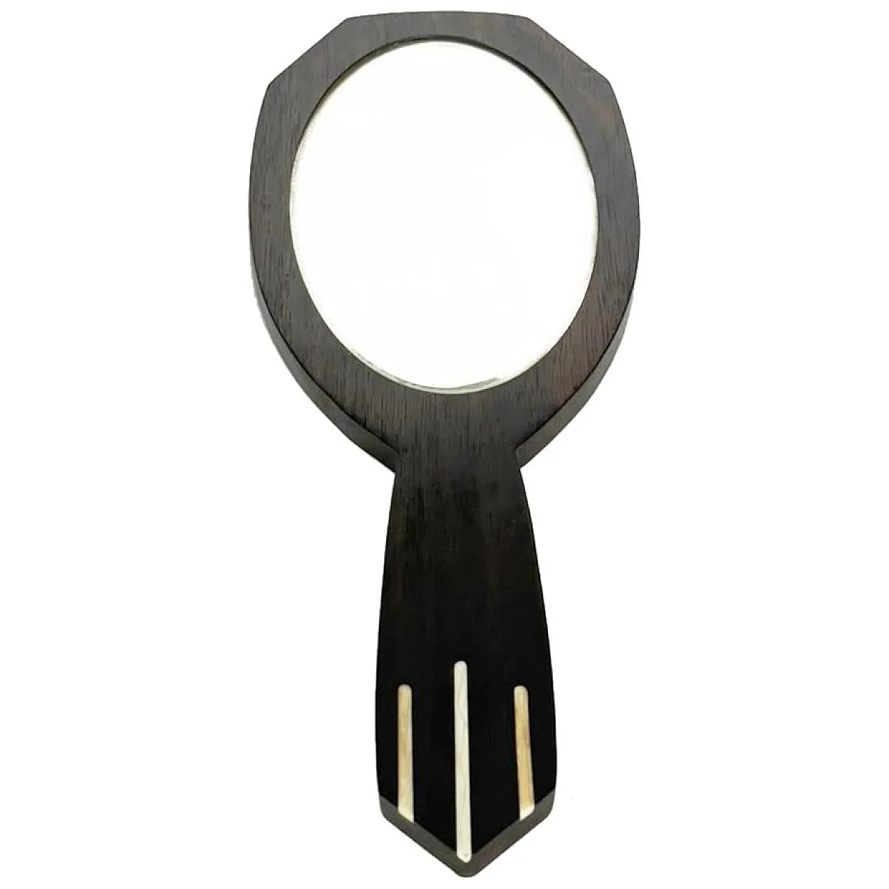Specchio da mano in stile Art Déco con intarsi in bachelite, anni ’30 1