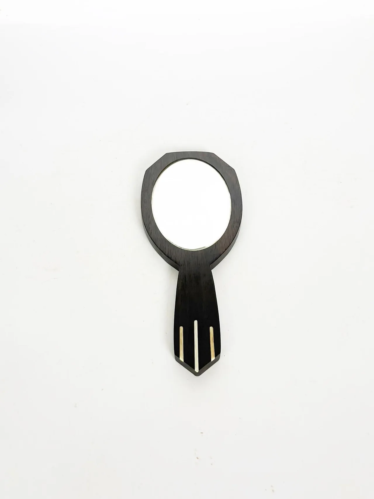 Specchio da mano in stile Art Déco con intarsi in bachelite, anni ’30 2