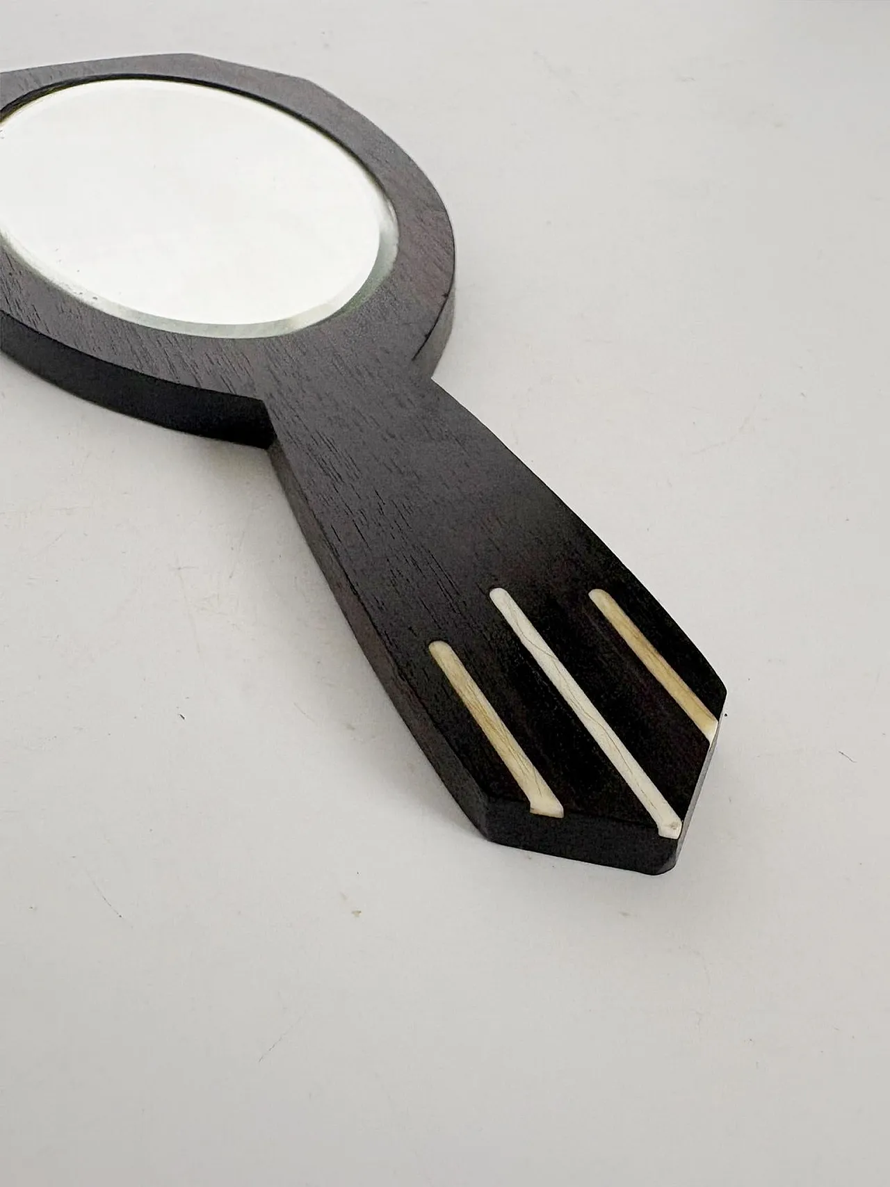 Specchio da mano in stile Art Déco con intarsi in bachelite, anni ’30 4