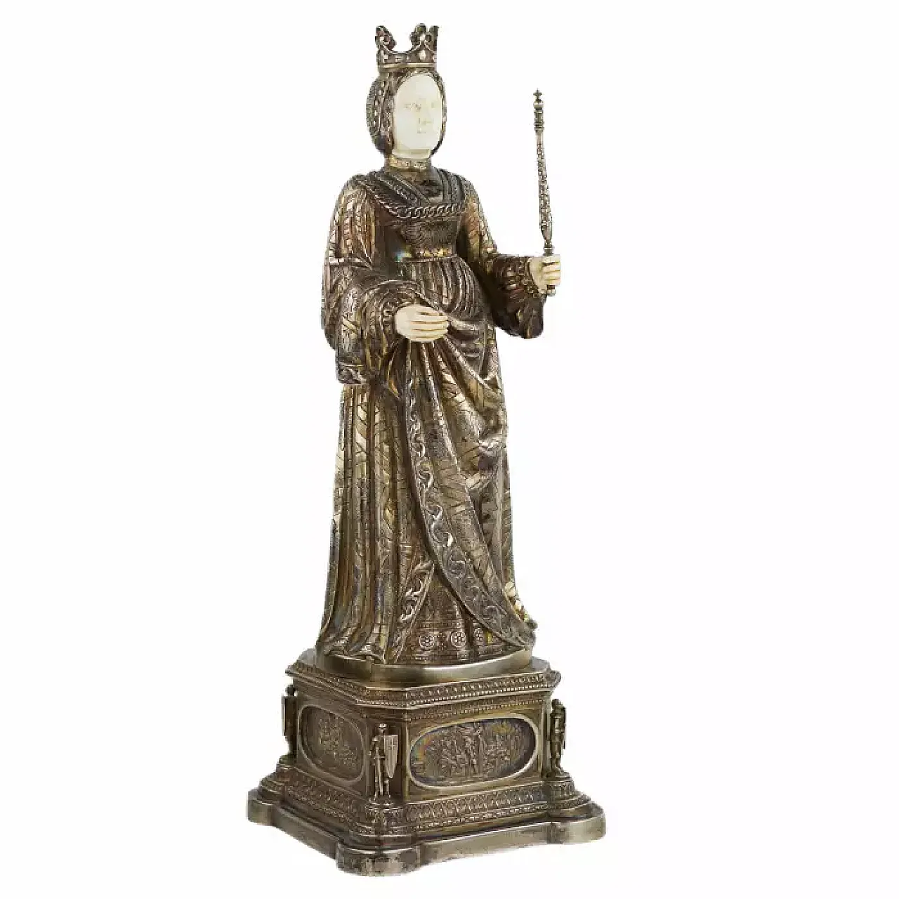 Elisabeth of Burgundy by Kurz J. & Co, cabinet figure, 19th century 7