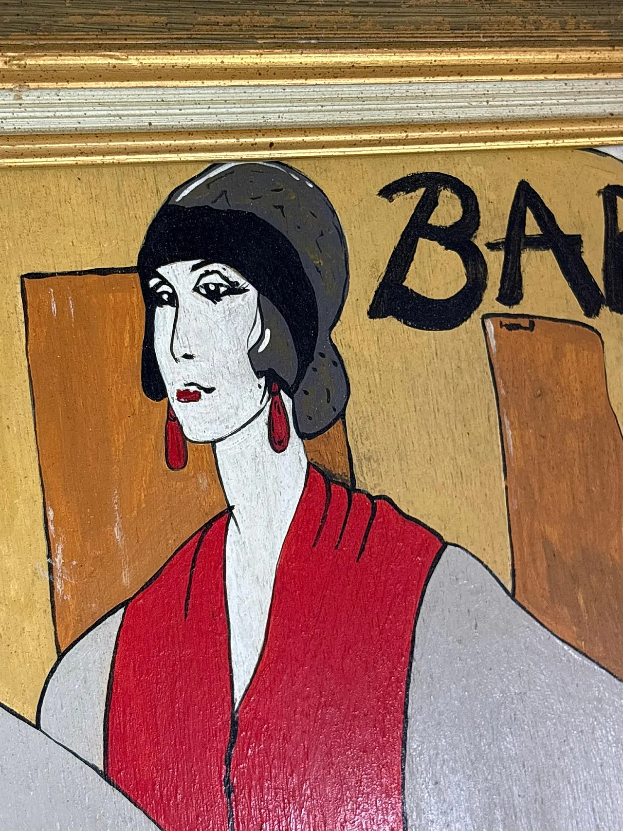 Dipinto di donna davanti allo specchio, olio su tela, '900 4