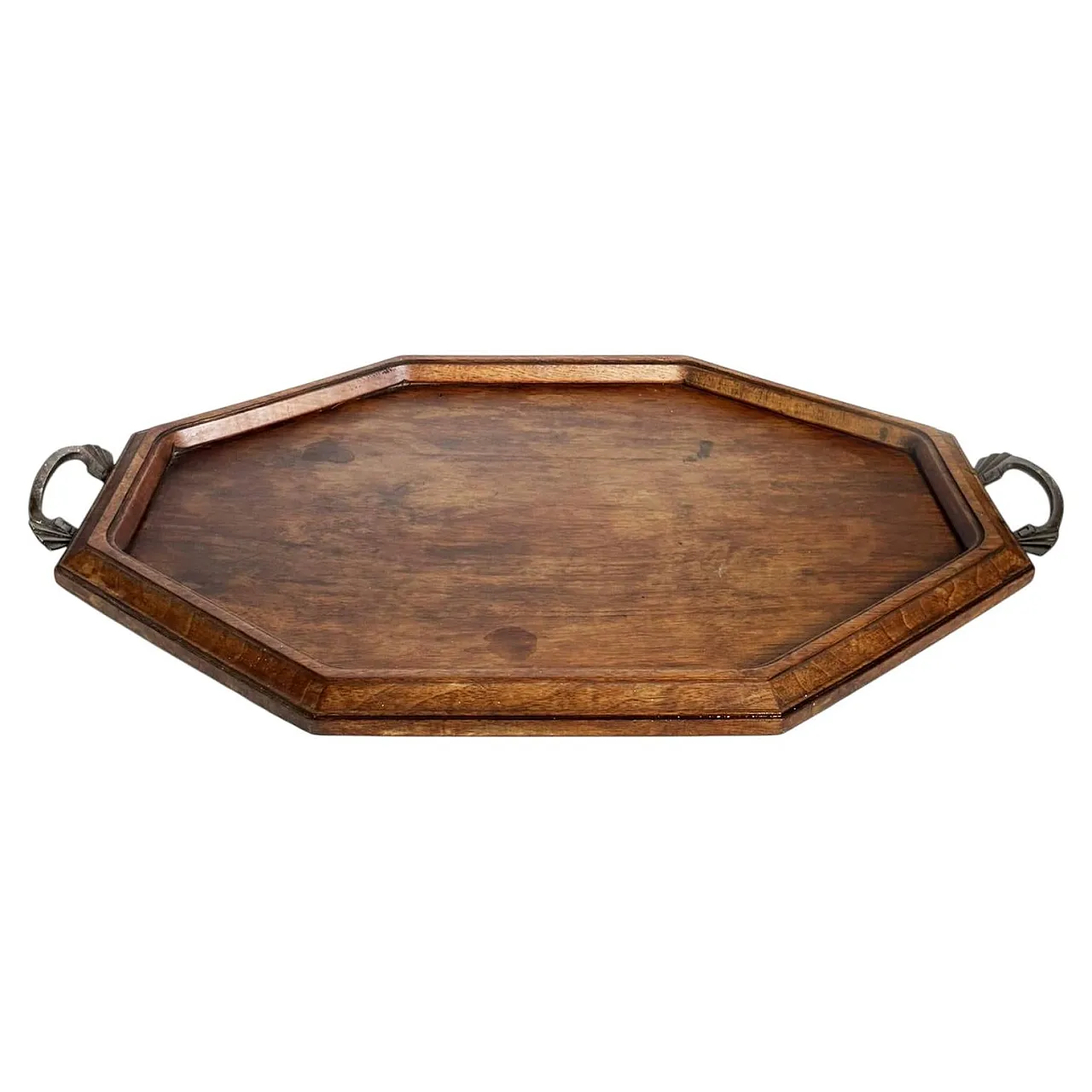 Wooden and metal tray, 20th century 1