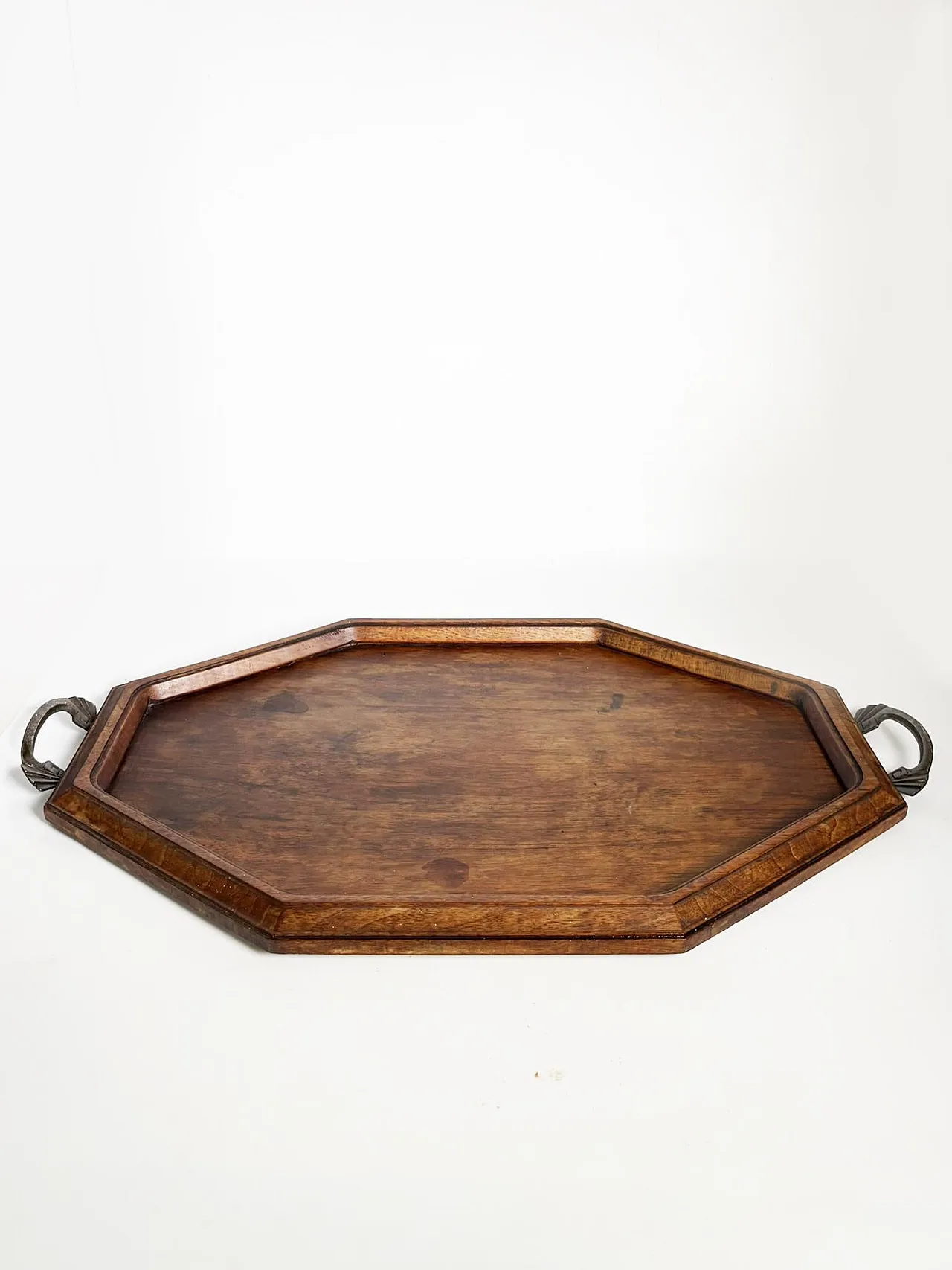 Wooden and metal tray, 20th century 2