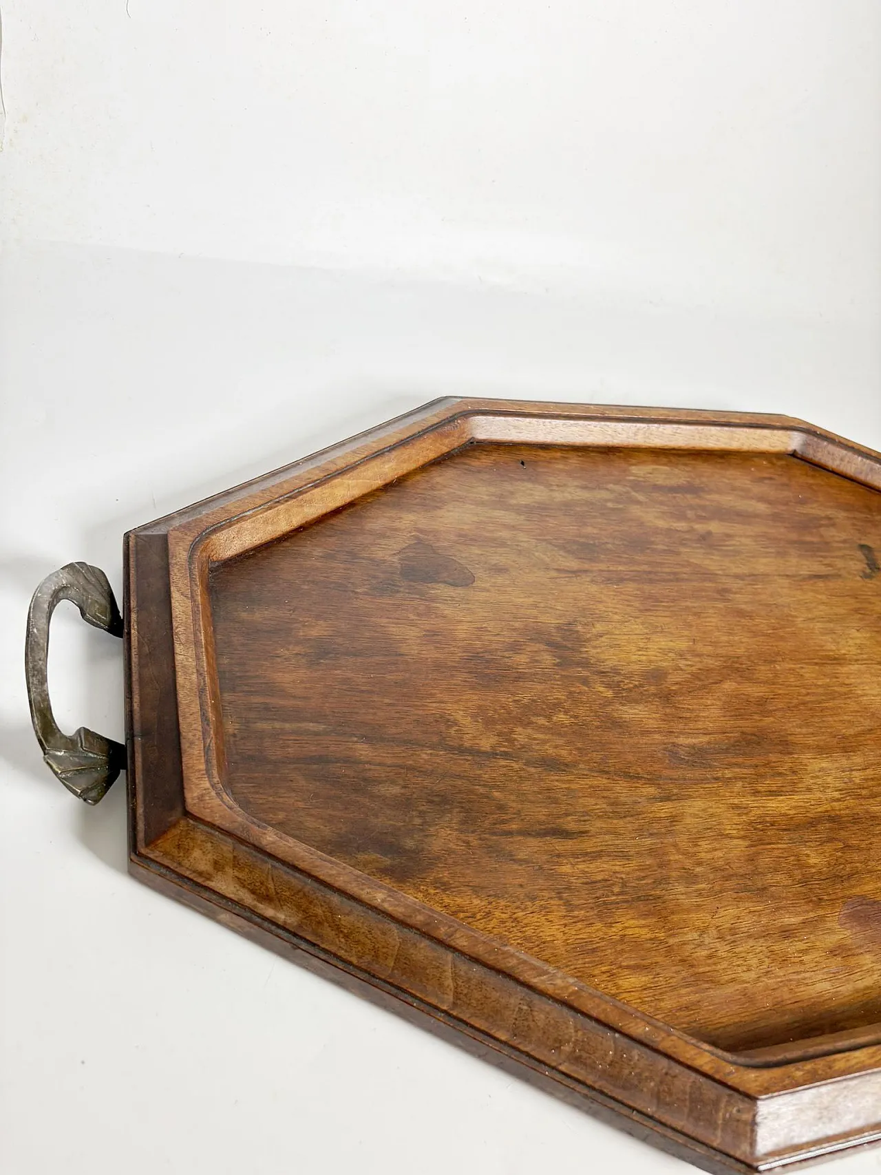 Wooden and metal tray, 20th century 4