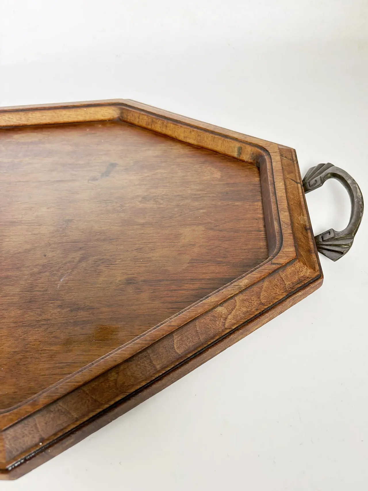 Wooden and metal tray, 20th century 5