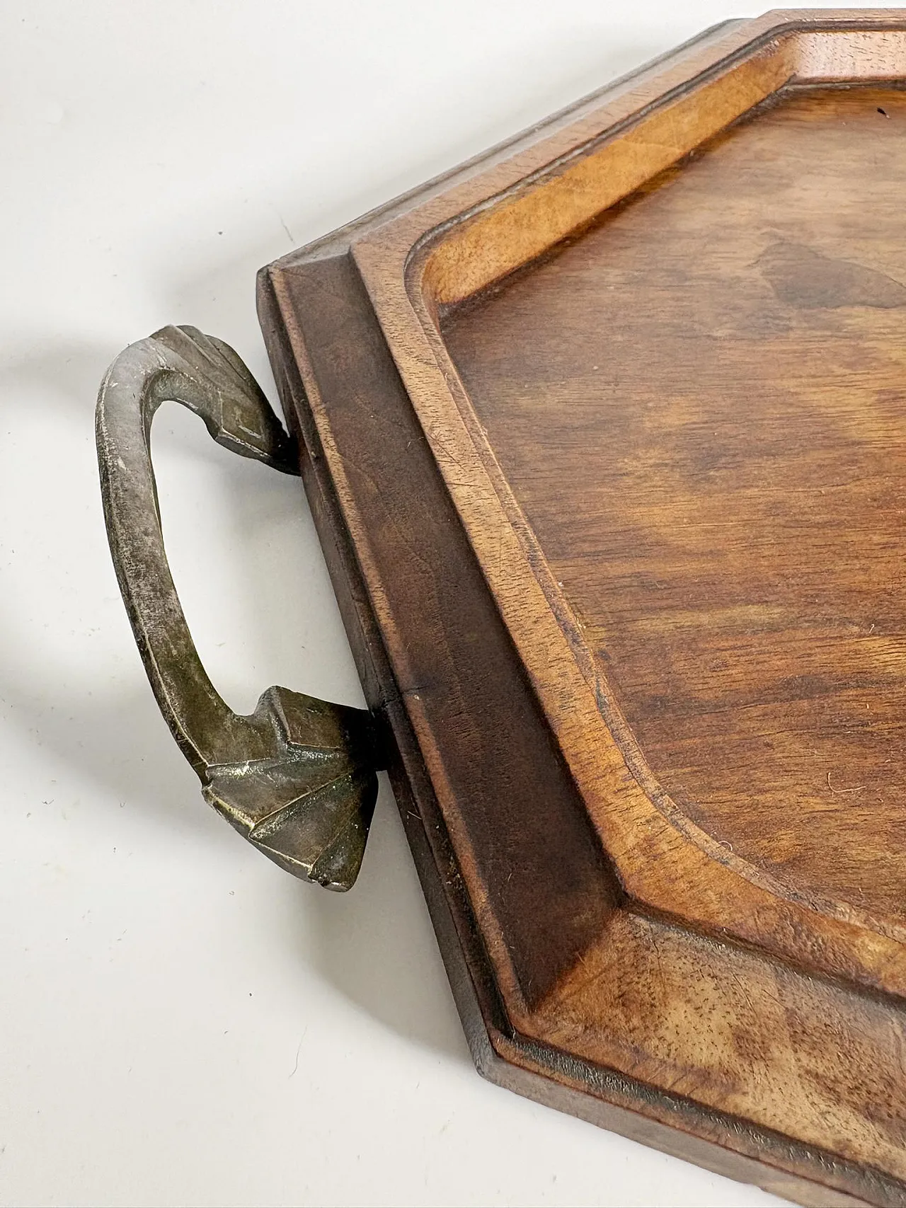 Wooden and metal tray, 20th century 6