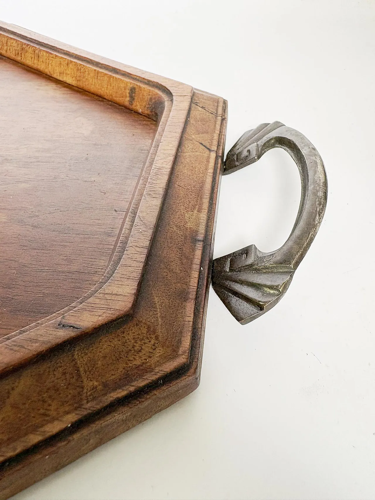 Wooden and metal tray, 20th century 7