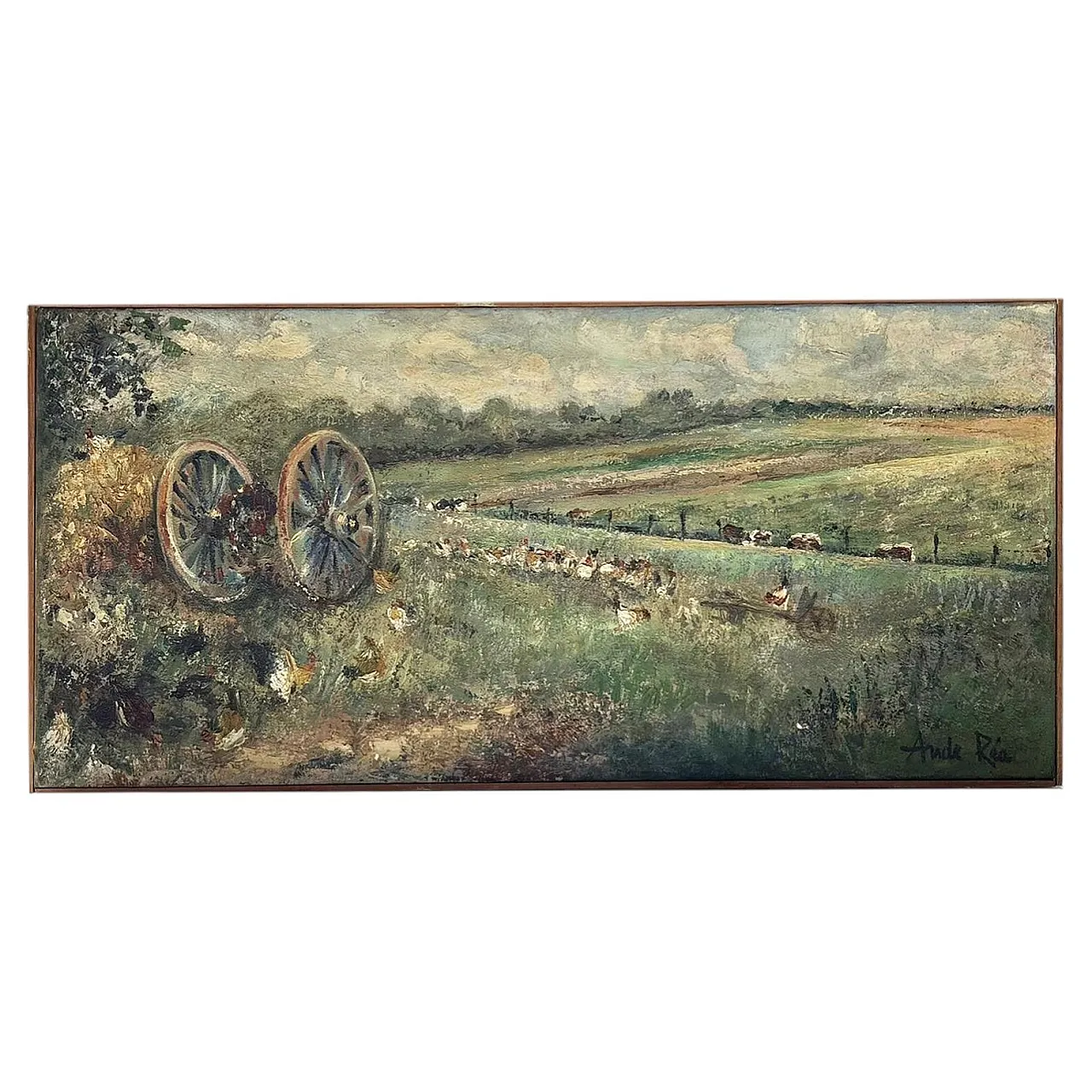 Dipinto paesaggistico firmato, olio su tela, '900 1