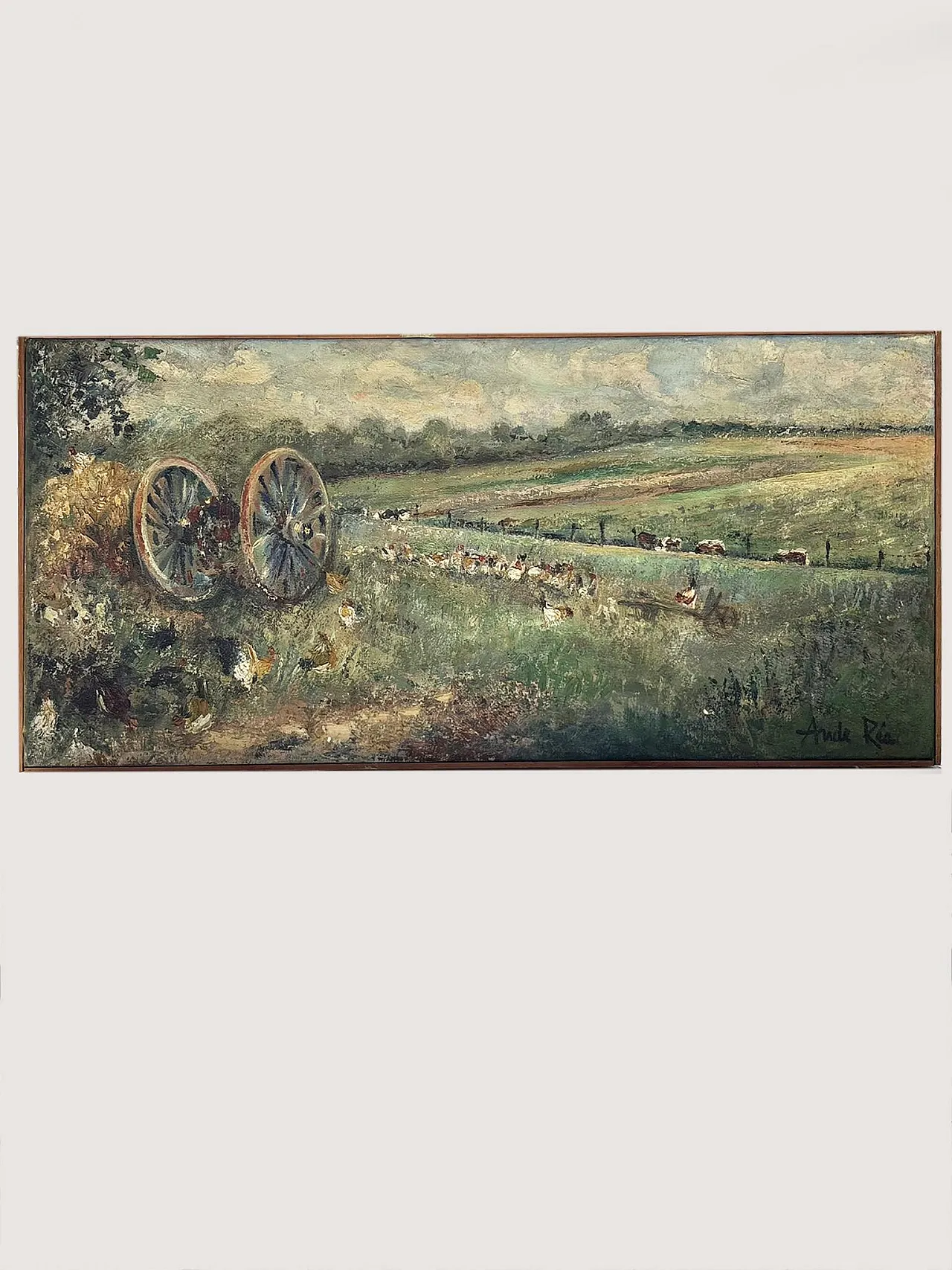 Dipinto paesaggistico firmato, olio su tela, '900 2