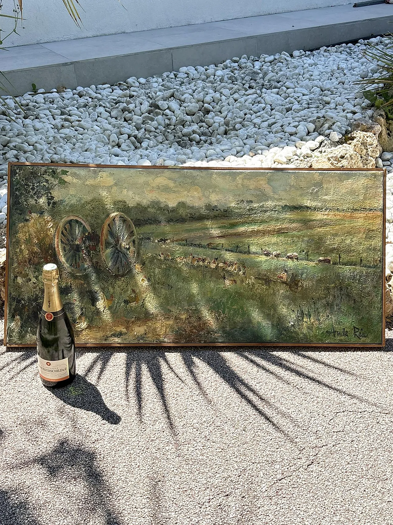 Dipinto paesaggistico firmato, olio su tela, '900 3