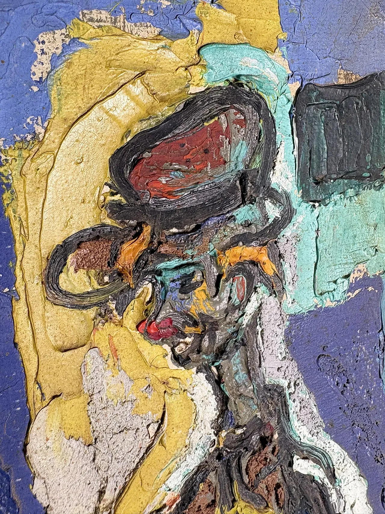 Dipinto raffigurante un uomo in piedi o un clown, olio su tela, '900 4