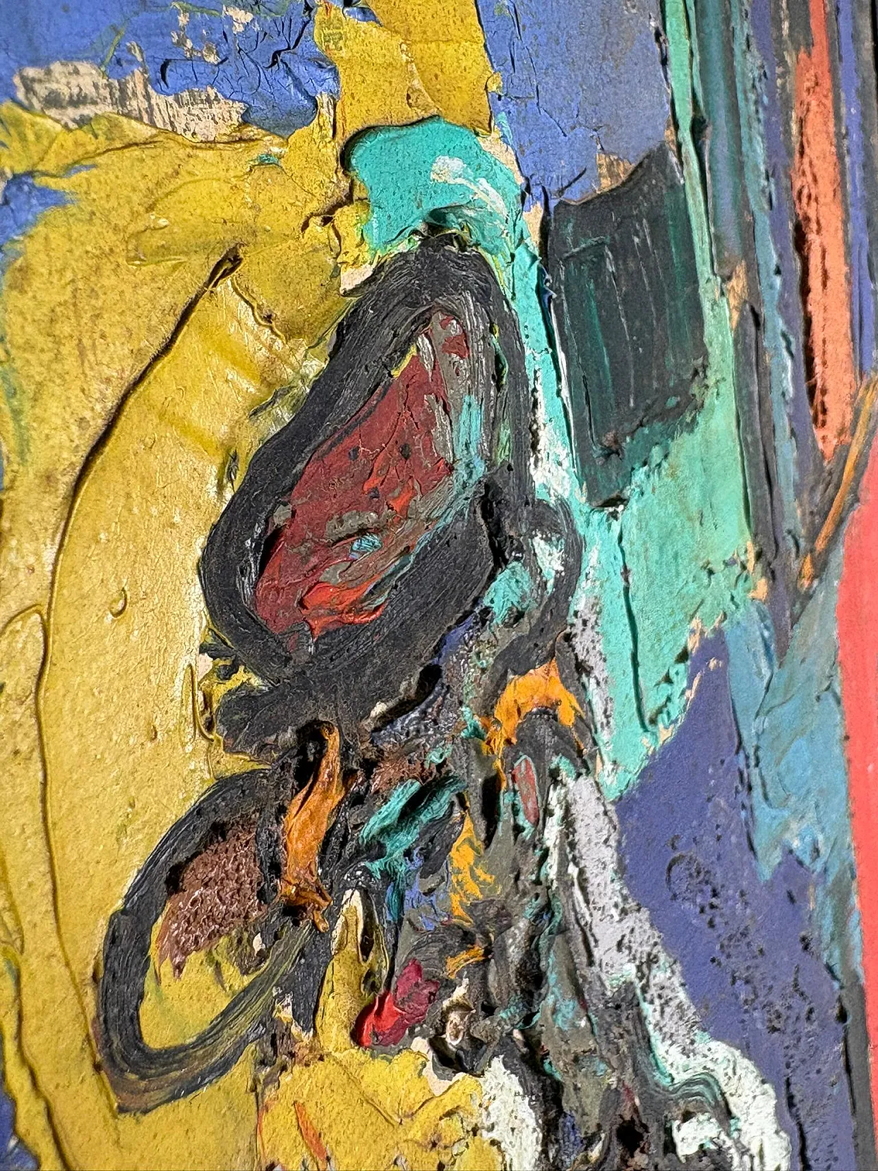 Dipinto raffigurante un uomo in piedi o un clown, olio su tela, '900 8