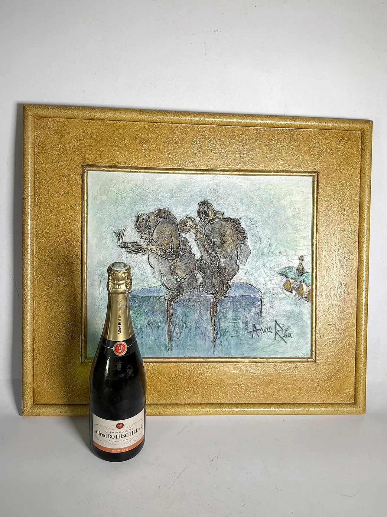Dipinto raffigurante delle scimmie, olio su tela, '900 3