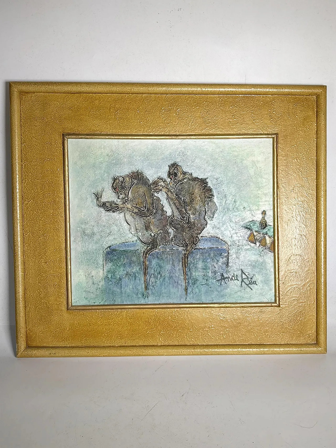 Dipinto raffigurante delle scimmie, olio su tela, '900 4