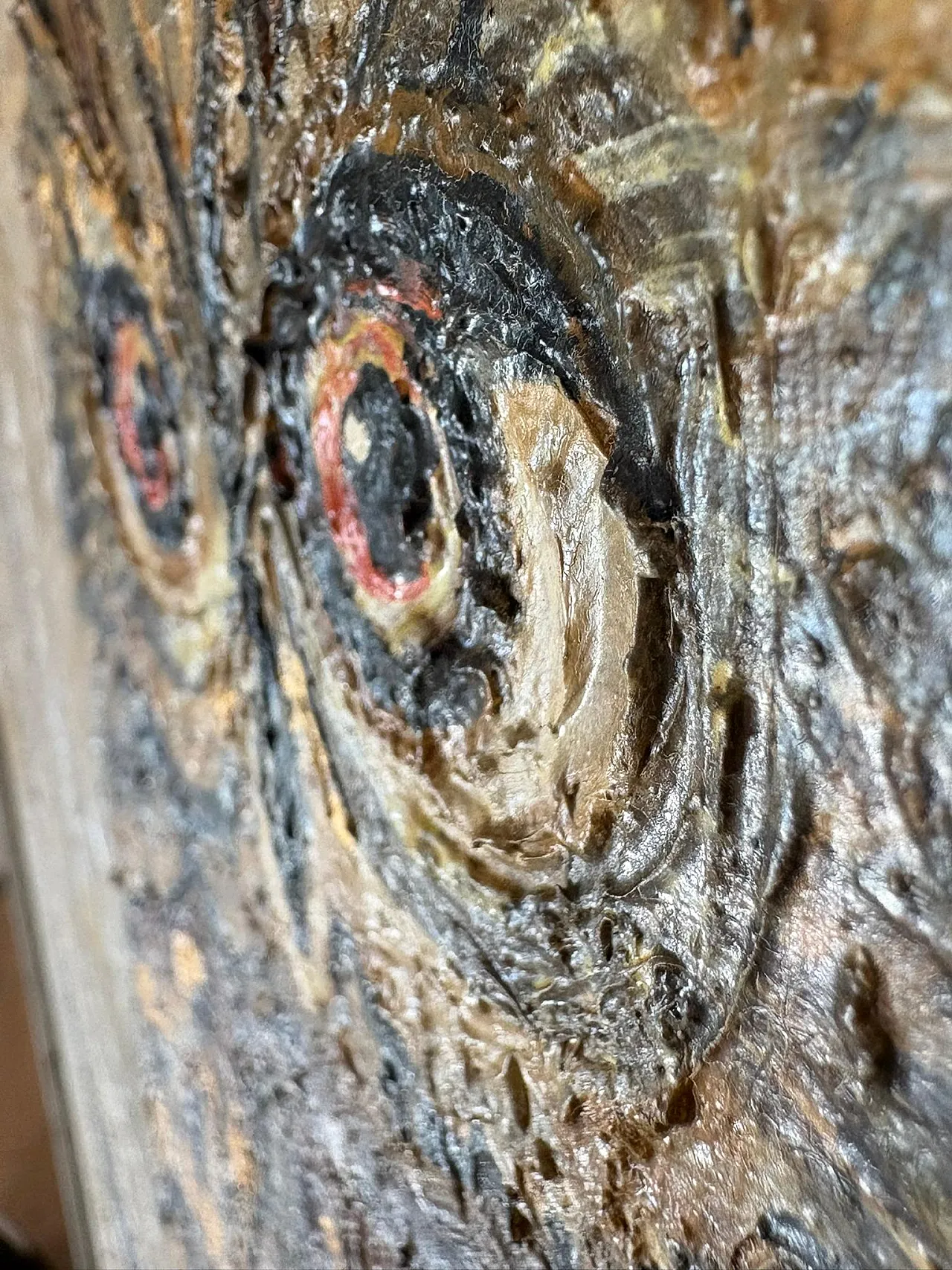 Dipinto raffigurante un gufo, olio su tela, '900 11