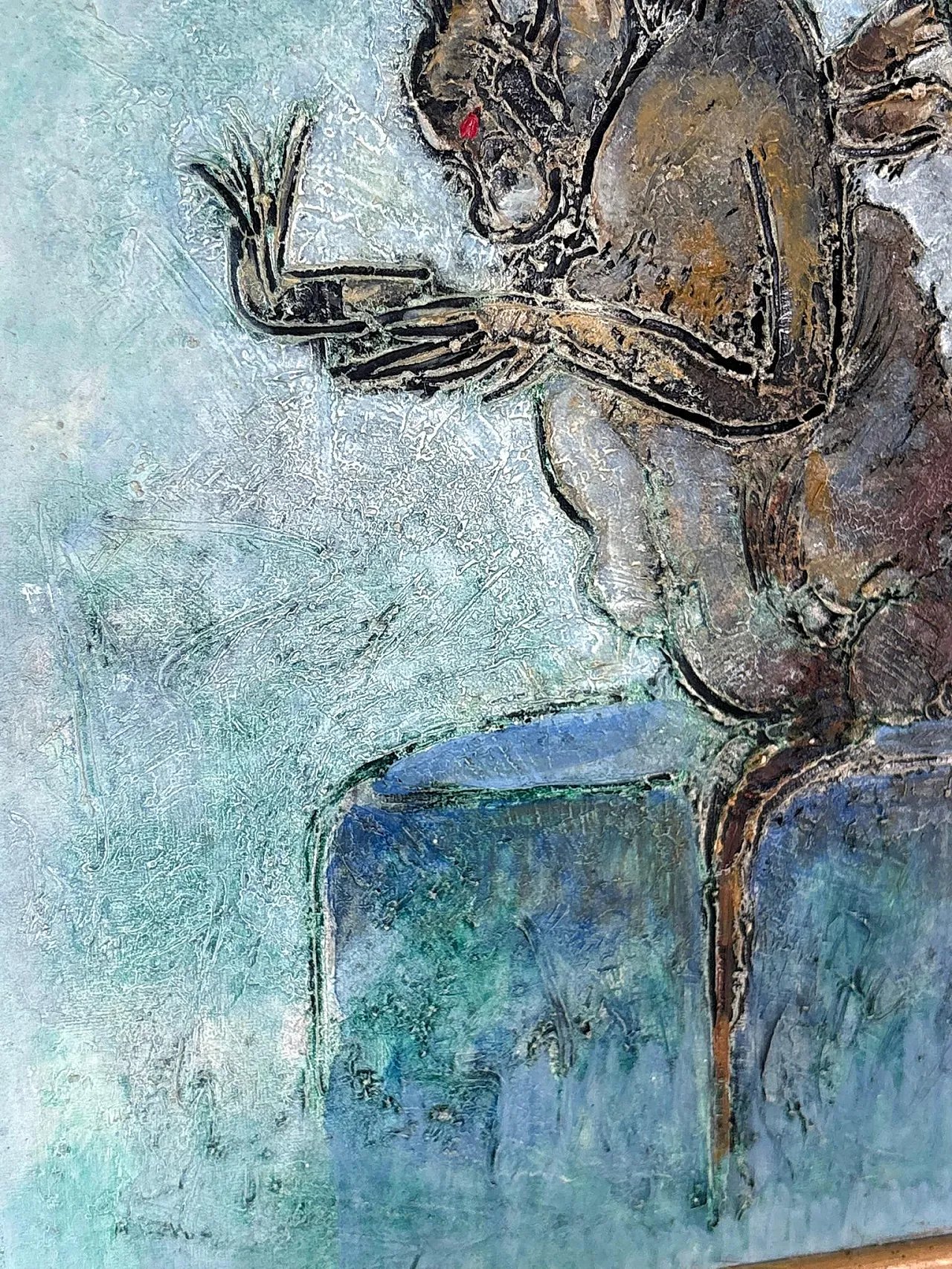 Dipinto raffigurante delle scimmie, olio su tela, '900 10