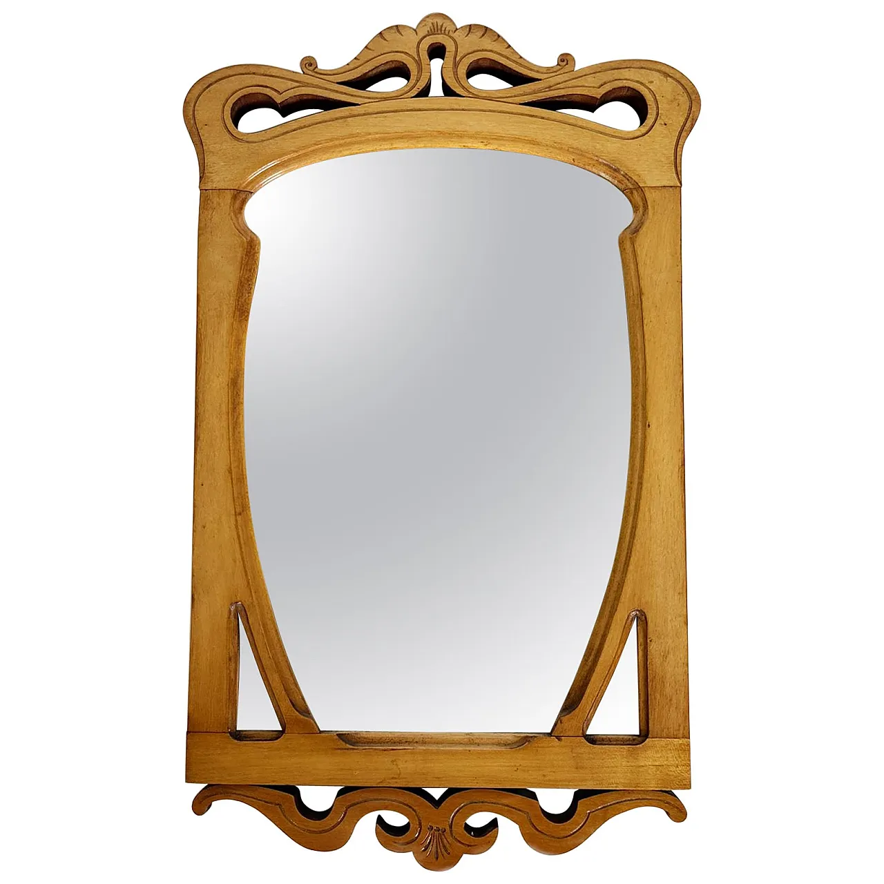 Specchio da tavolo in legno beige, anni '20 1