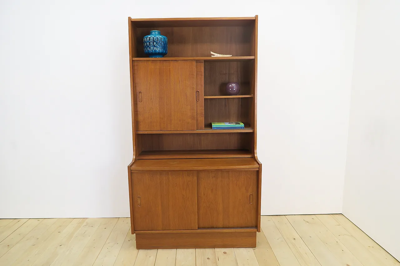 Danish teak bookcase with storage unit and shelf, 1960s 2