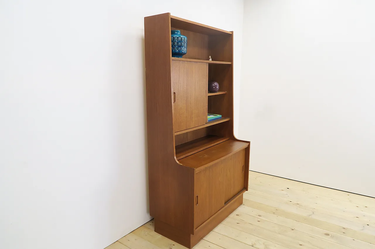 Danish teak bookcase with storage unit and shelf, 1960s 3
