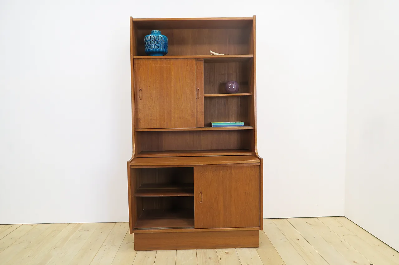 Danish teak bookcase with storage unit and shelf, 1960s 6