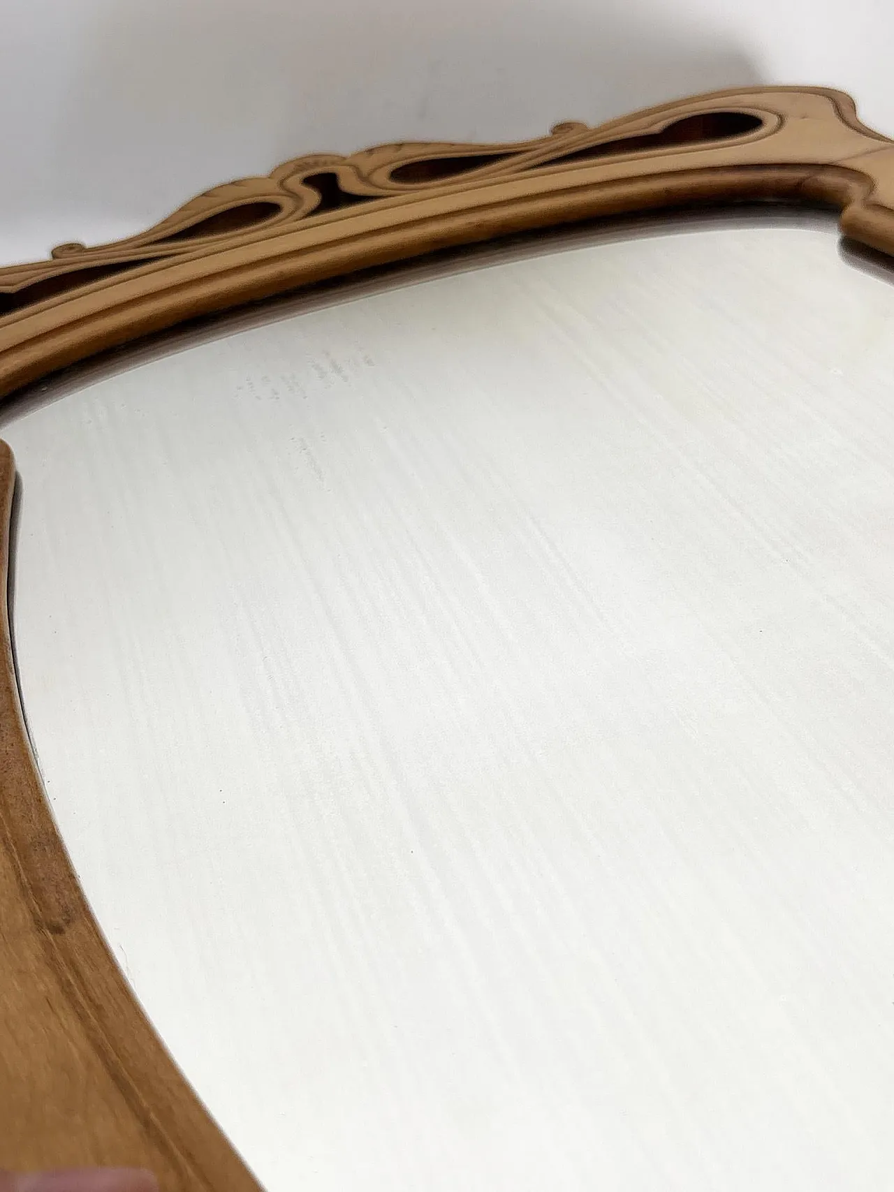 Specchio da tavolo in legno beige, anni '20 10