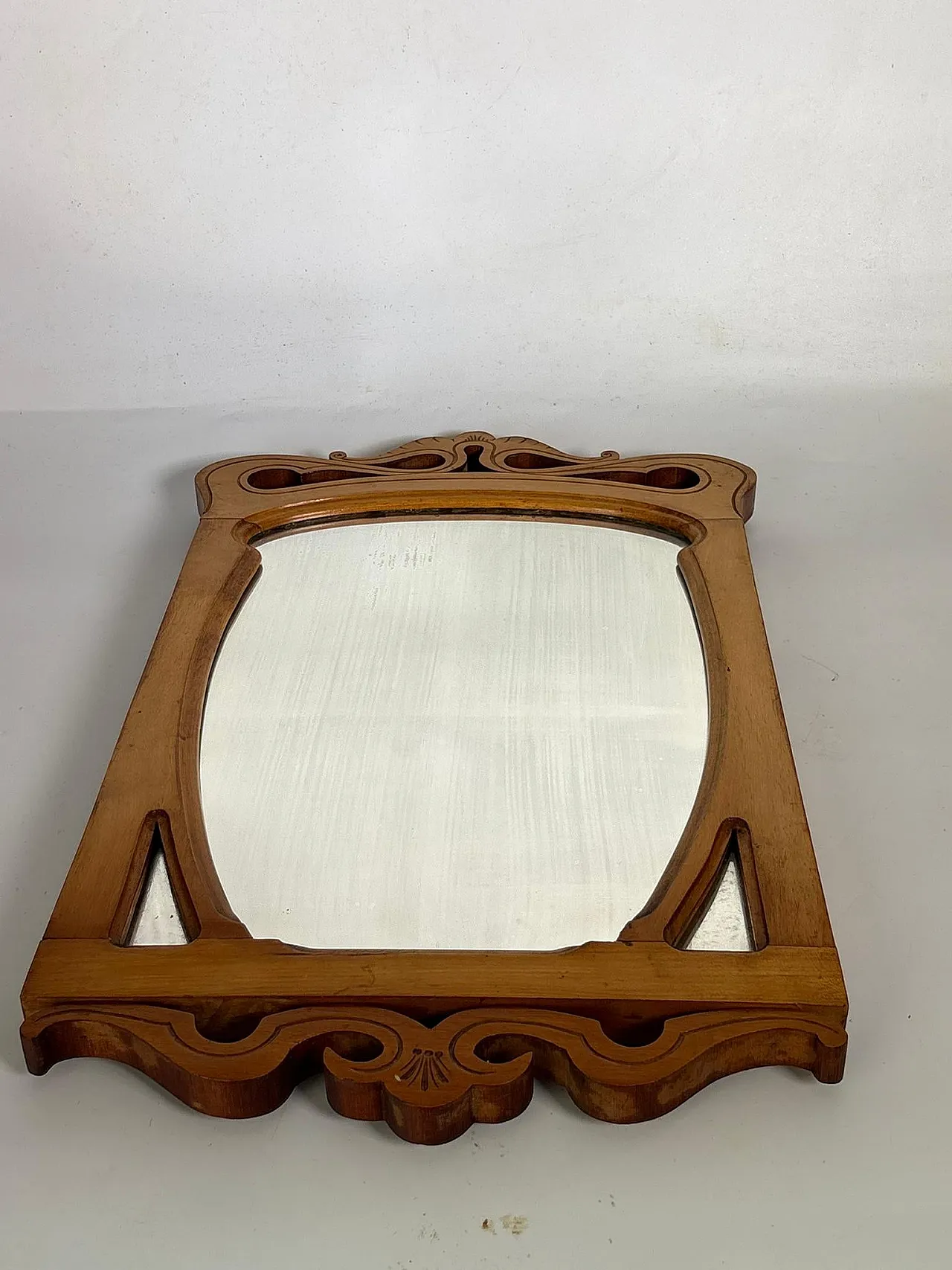 Specchio da tavolo in legno beige, anni '20 12