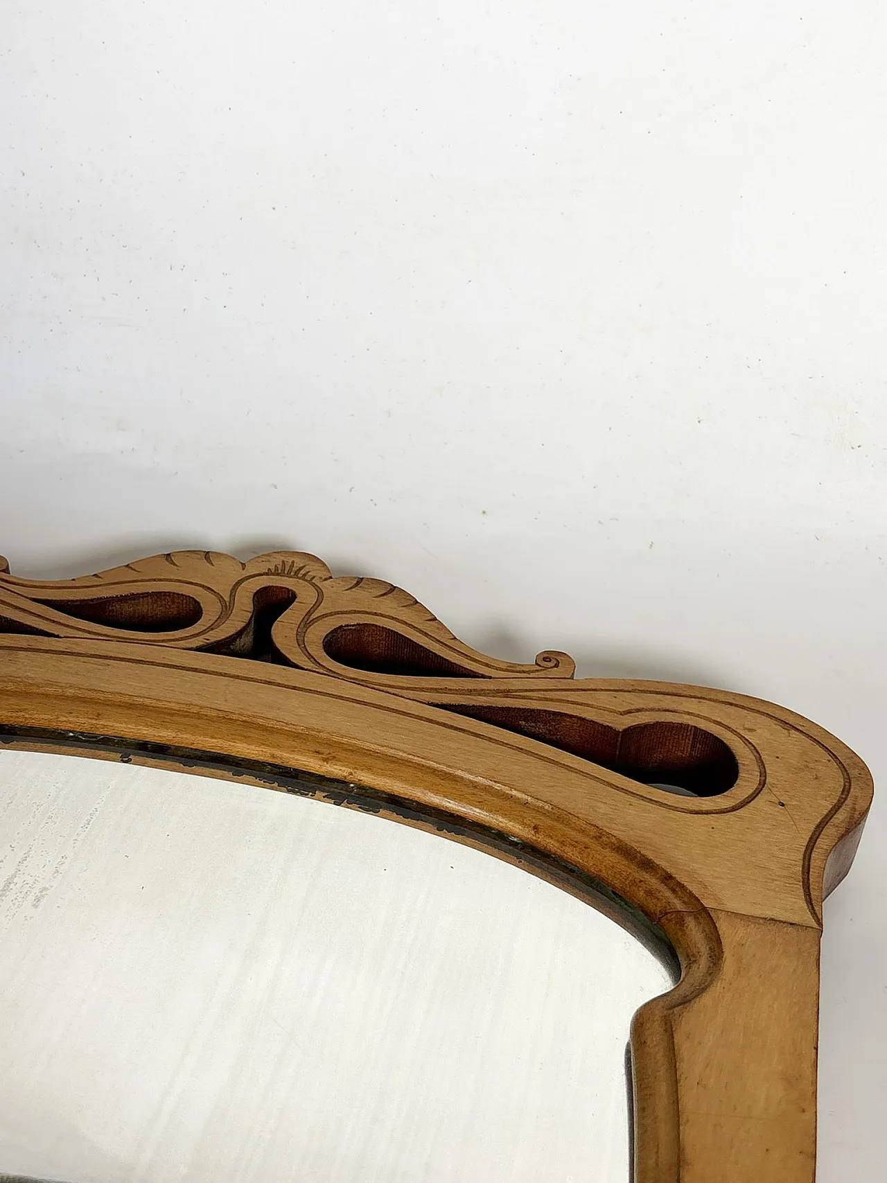 Specchio da tavolo in legno beige, anni '20 13