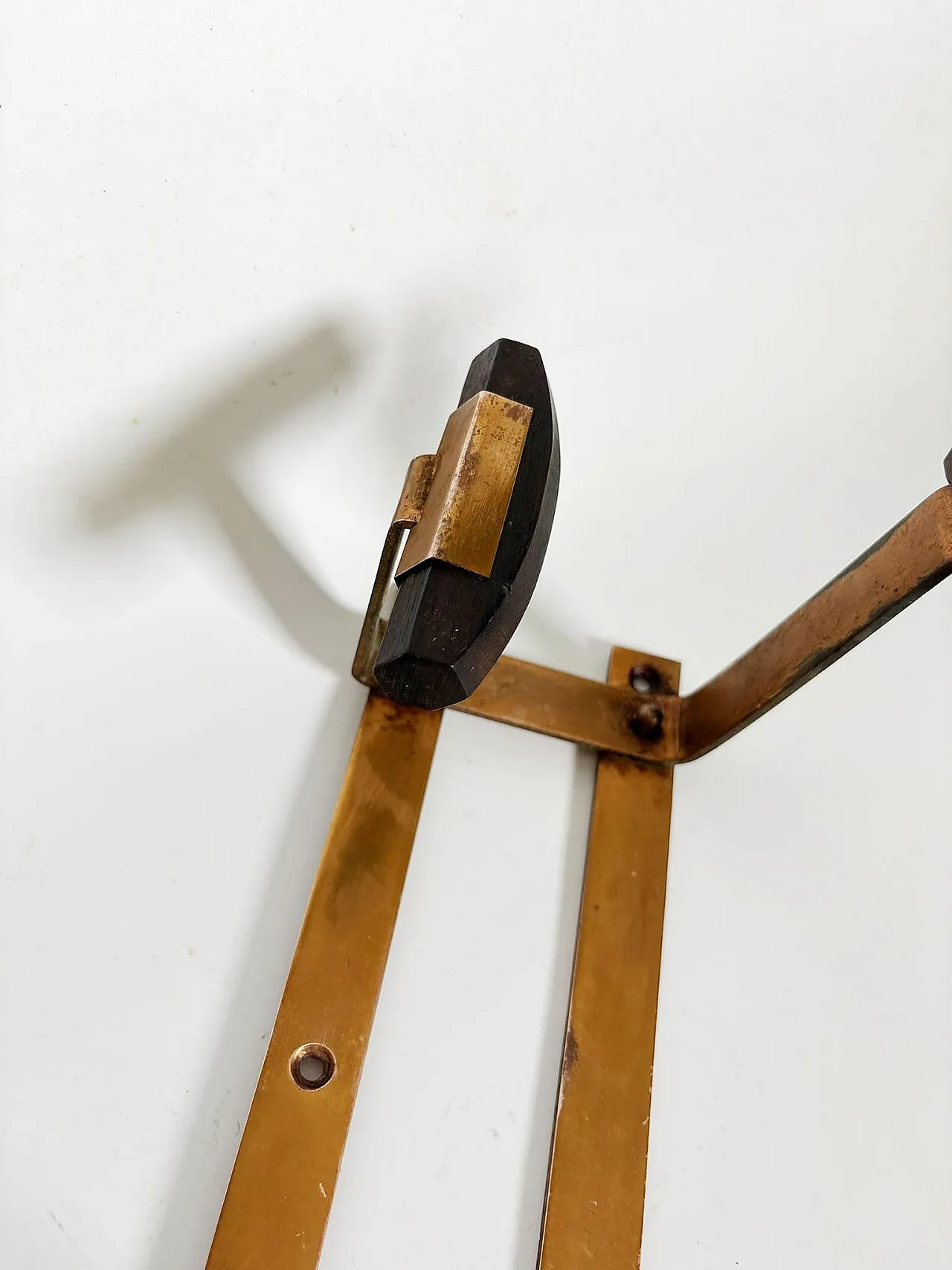 Appendiabiti in rame e legno, '800 14
