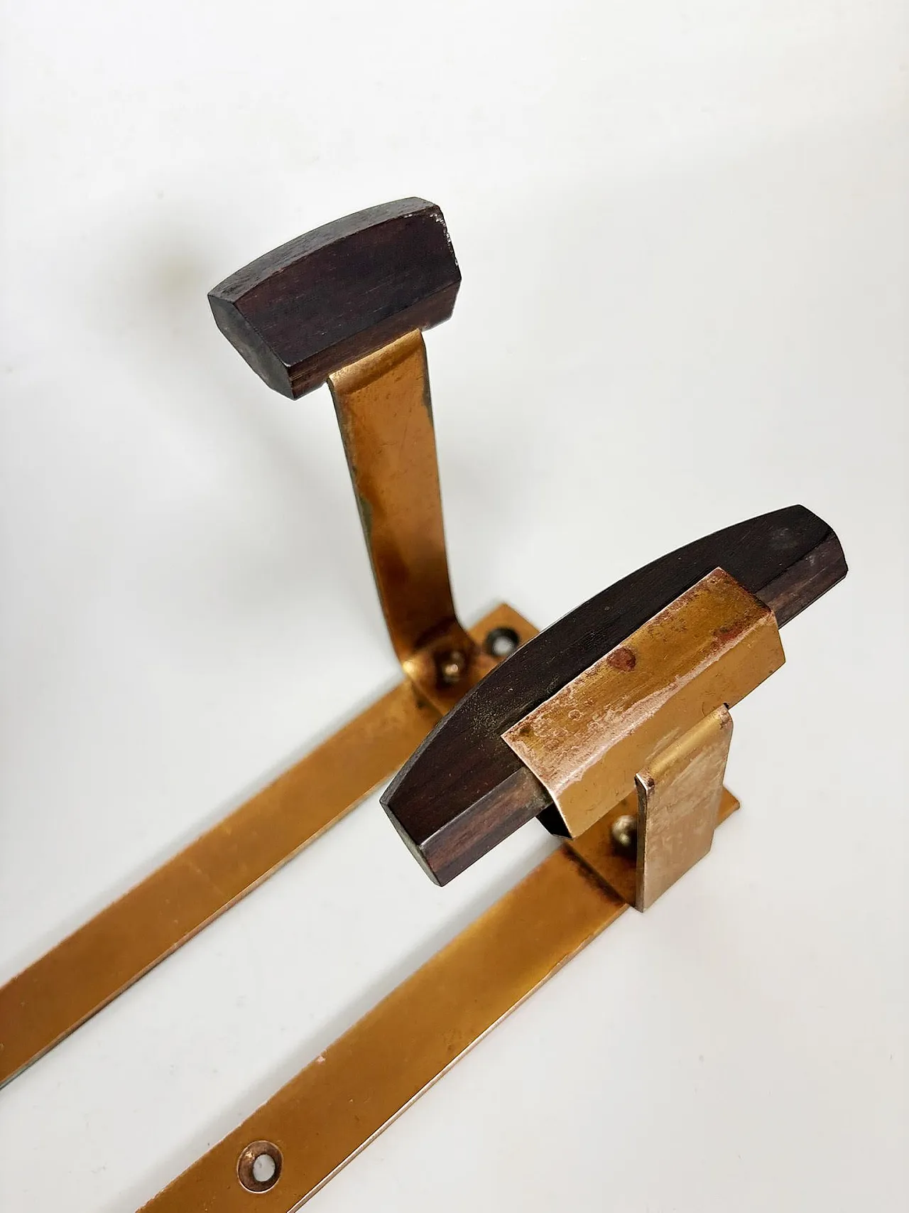 Appendiabiti in rame e legno, '800 18