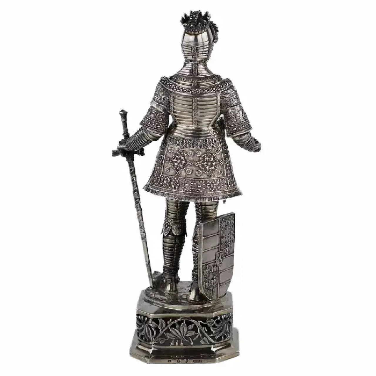 Coppia di figure di cavalieri in argento da gabinetto, '800 9
